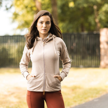 Horze Lea Womens Full Zip Hoodie - Brush Brown