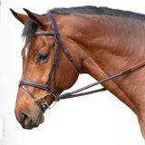 Equinavia Valkyrie Flash Bridle & Rubber Reins - Chocolate Brown