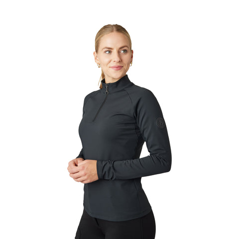 Horze Karla Womens Tech Training Half Zip Shirt - Caviar Black