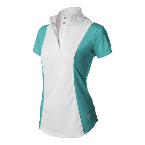 Equinavia Martha Womens Short Sleeved Show Shirt - Turquoise/White