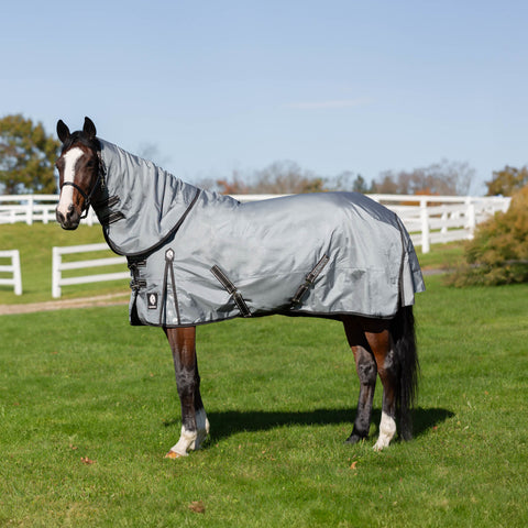 Equinavia Thunder360 Detachable Neck Mid Weight Turnout Blanket 200g - Pewter Gray