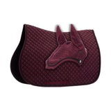 Equinavia Voss All Purpose Saddle Pad and Bonnet Set - Cranberry Red/Black