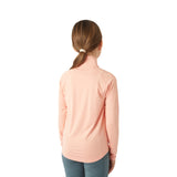 Horze Lola Kids Long Sleeved Half Zip Tec Shirt- Shrimp Pink