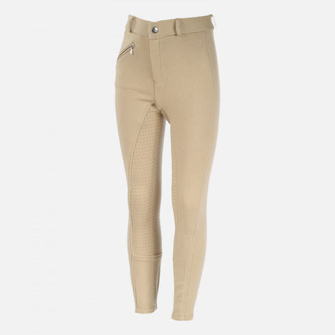Horze Active Kids Silicone Full Seat Breeches - Tan