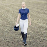 Horze Women's Grand Prix Full Seat Breeches - Silicone Grip- Tan & White