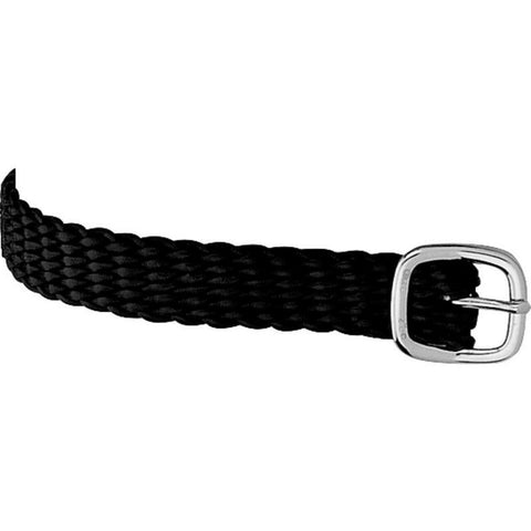Sprenger Black Perlon Spur Straps - Silver Buckles - 45cm