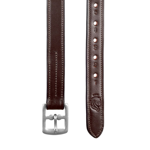 Equinavia Saga Non Stretch Stirrup Leathers - Chocolate Brown & Black