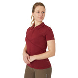 Horze Lyla Womens Technical Polo Shirt - Rhubarb Dark Red