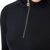 B Vertigo Sidney Womens Long Sleeved Ventilated Half Zip Shirt - Anthracite Grey
