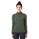 B Vertigo Sidney Womens Long Sleeved Ventilated Half Zip Shirt - Beetle Green