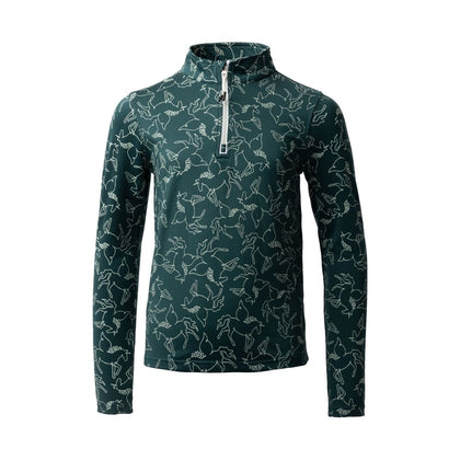 Horze Pegasus Kids Winter Training Shirt - Dark Sea Green