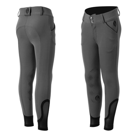 Equinavia Greta Kids Summer Knee Patch Breeches - Grey/Black