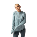 B Vertigo Isadora Womens Quarter Zip Training Shirt - Sage Green