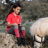 Horze Fay Kids Polo Shirt - Diva Pink