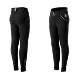 Equinavia Greta Kids Summer Knee Patch Breeches - Black/Orchid Mist