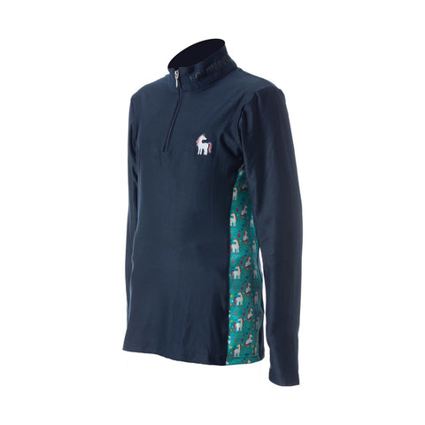 Equinavia Lena Kids Long Sleeve Quarter Zip Shirt - Navy