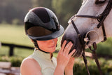 Equinavia Crown Glossy Mips® Riding Helmet - Black/Black Diamond Crystal