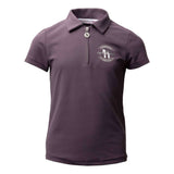 Horze Fay Kids Polo Shirt - Black Plum