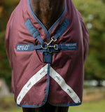 Amigo® Bravo 12 Plus Turnout 100g- Burgundy/ Navy & Titanium Grey