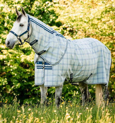 Horseware® Newmarket Plus Fly Sheet - Navy Plaid (includes neck cover)