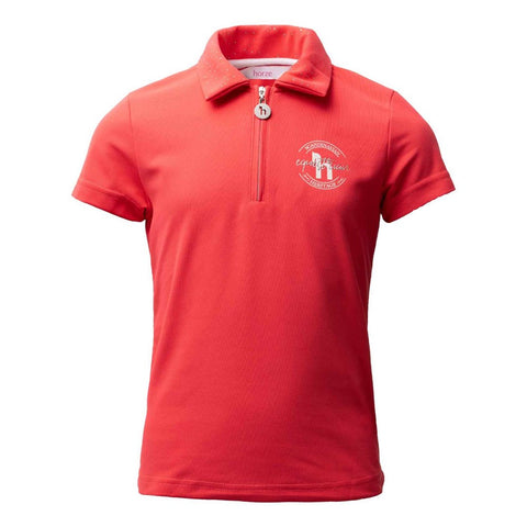 Horze Fay Kids Polo Shirt - Diva Pink