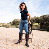 Horze Carolyn Womens Denim Full Seat Breeches - Light Denim
