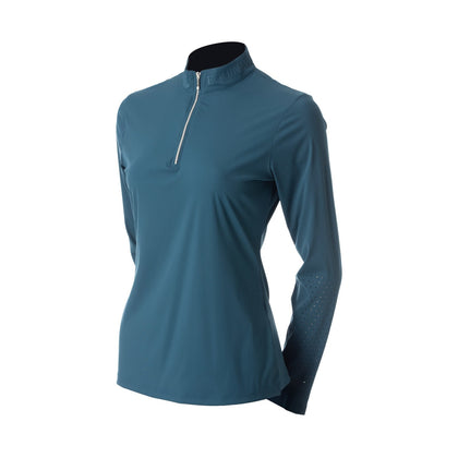 Equinavia Alexandra Womens Ribbed Training Shirt - Bluestone Blue