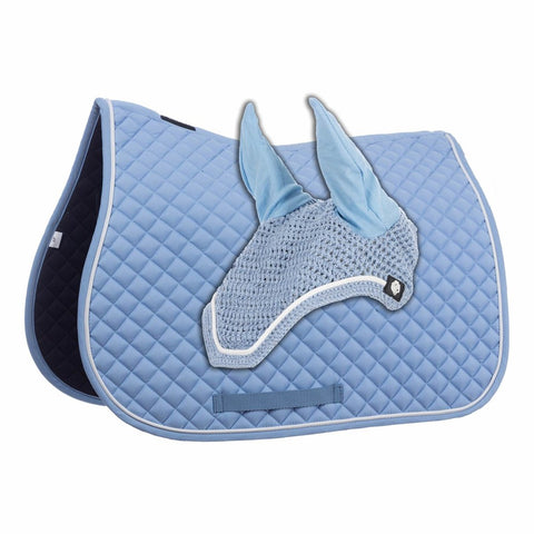 Equinavia Voss All Purpose Saddle Pad and Bonnet Set - Forever Blue