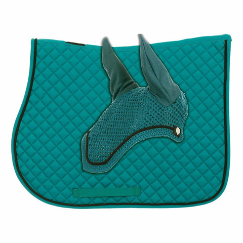 Equinavia Voss All Purpose Saddle Pad and Bonnet Set - Turquoise