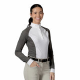 Equinavia Sara Womens Perforated Long Sleeved Show Shirt - Gray