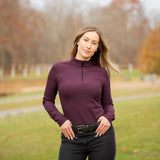 Equinavia Alexandra Womens Ribbed Training Shirt- Plum Wine