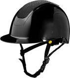 Equinavia Crown Glossy Mips® Riding Helmet - Black/Black Diamond Crystal