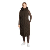 B Vertigo Gem Womens Waxed Padded Long Vest - Turkish Coffee
