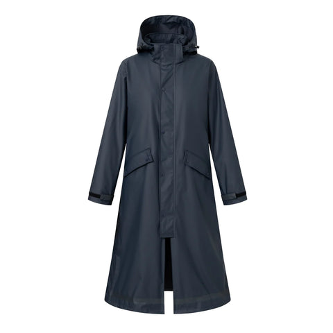 Horze Hazel Womens Long Raincoat - Navy