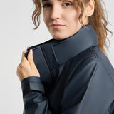 Horze Hazel Womens Long Raincoat - Navy