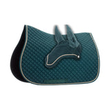 Equinavia Voss All Purpose Saddle Pad and Bonnet Set -  Deep Green/ Vanilla Cream