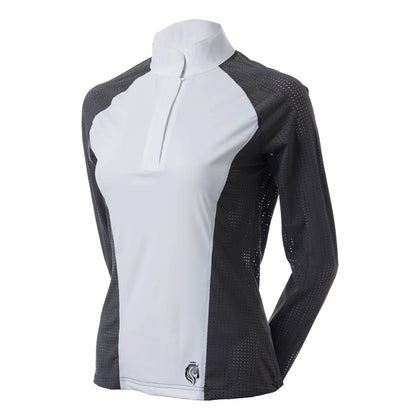 Equinavia Sara Womens Perforated Long Sleeved Show Shirt - Gray
