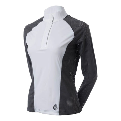 Equinavia Sara Womens Perforated Long Sleeved Show Shirt - Gray