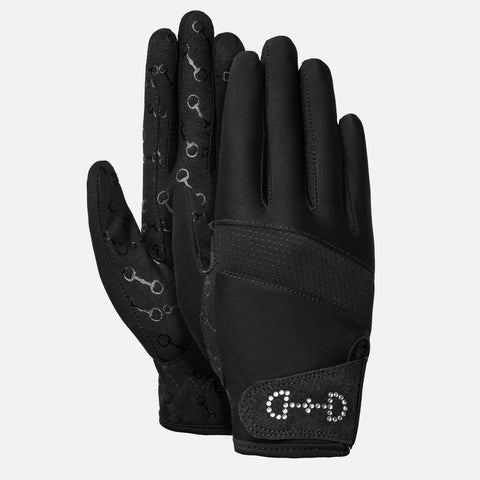 Horze Arielle Women's Crystal Summer Riding Gloves - Black