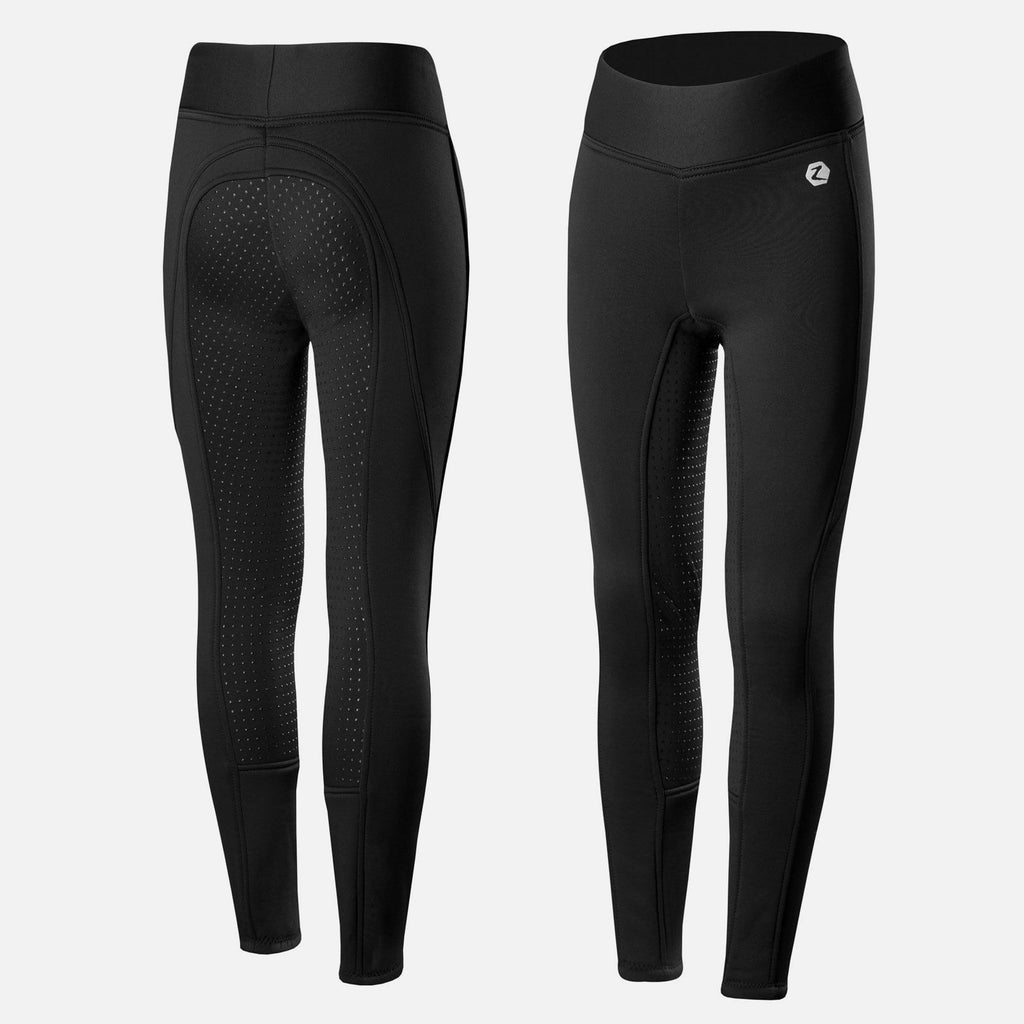 Horze Active Kids Silicone Full Seat Winter Tights - Black – Extreme Tack