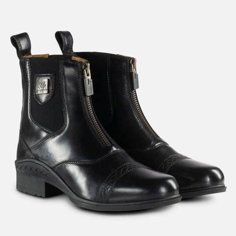 B Vertigo Women's Saturn Front-Zip Leather Paddock Boots