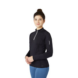 Horze Lucy Womens Long Sleeved Half Zip Ventilated Shirt - Dark Navy
